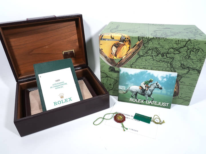 Rolex Datejust Ref. 16238 2BR Yellow Gold Lapis Lazuli x 2P Diamond Dial Excellent Used Condition w8n7uj64