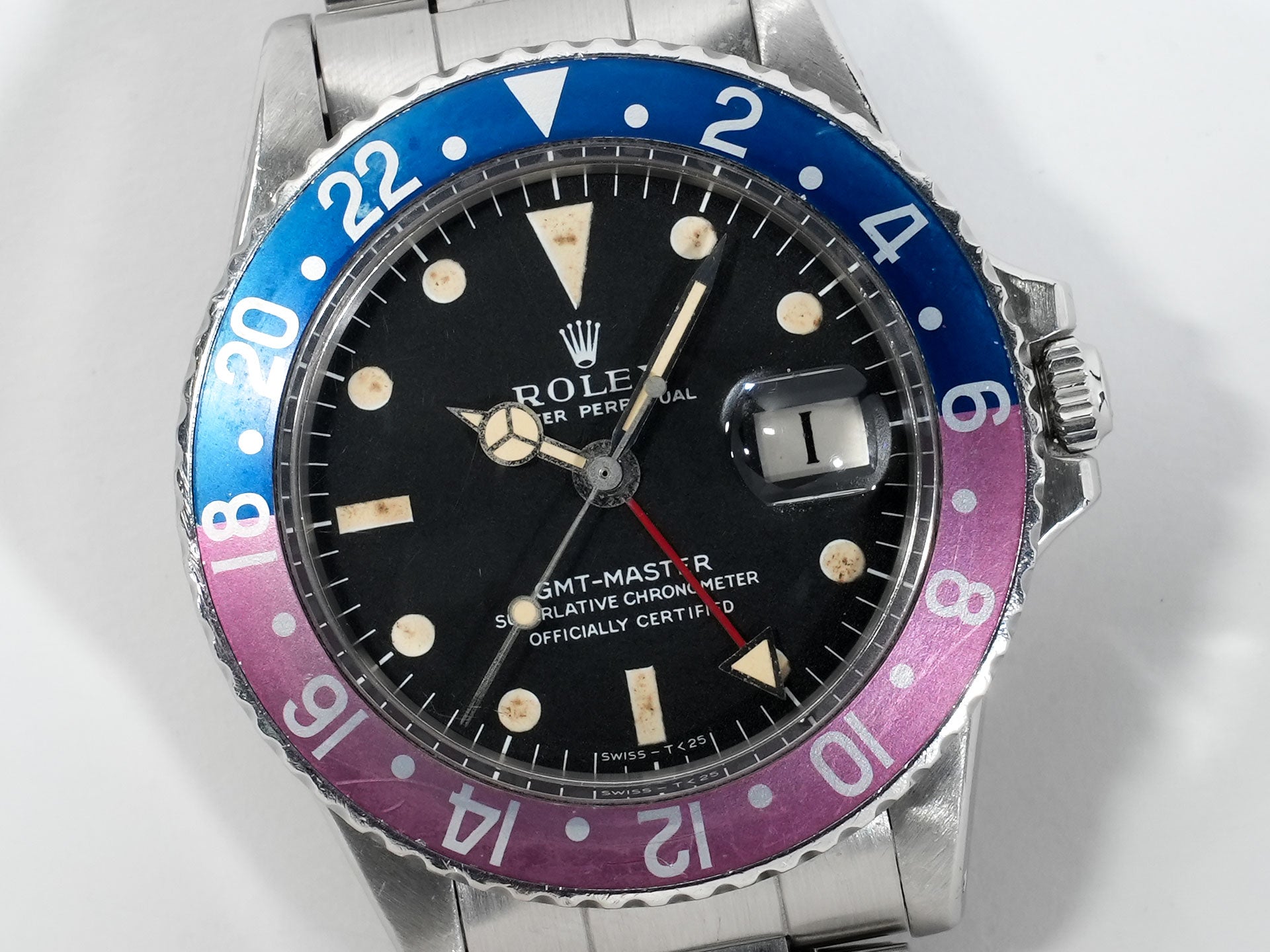 Rolex GMT-Master Ref. 1675 Stainless Steel Black Dial Oyster Bracelet Used 268xmopw