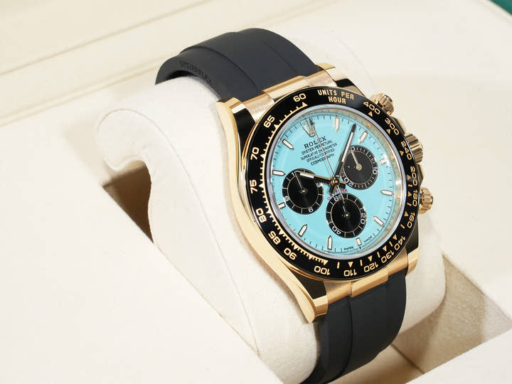 Rolex Daytona Ref. 126518LN Yellow Gold Turquoise Blue Dial Unused t4zxs9t3