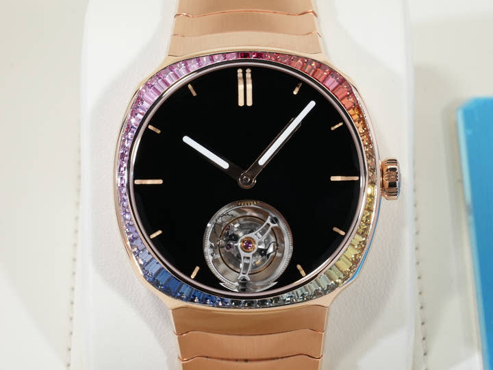 H.モーザー ストリームライナー トゥールビヨン ベンタブラック レインボー Ref.6804-0401 18Kレッドゴールド ベンタブラック文字盤 未使用 xydt5k2c