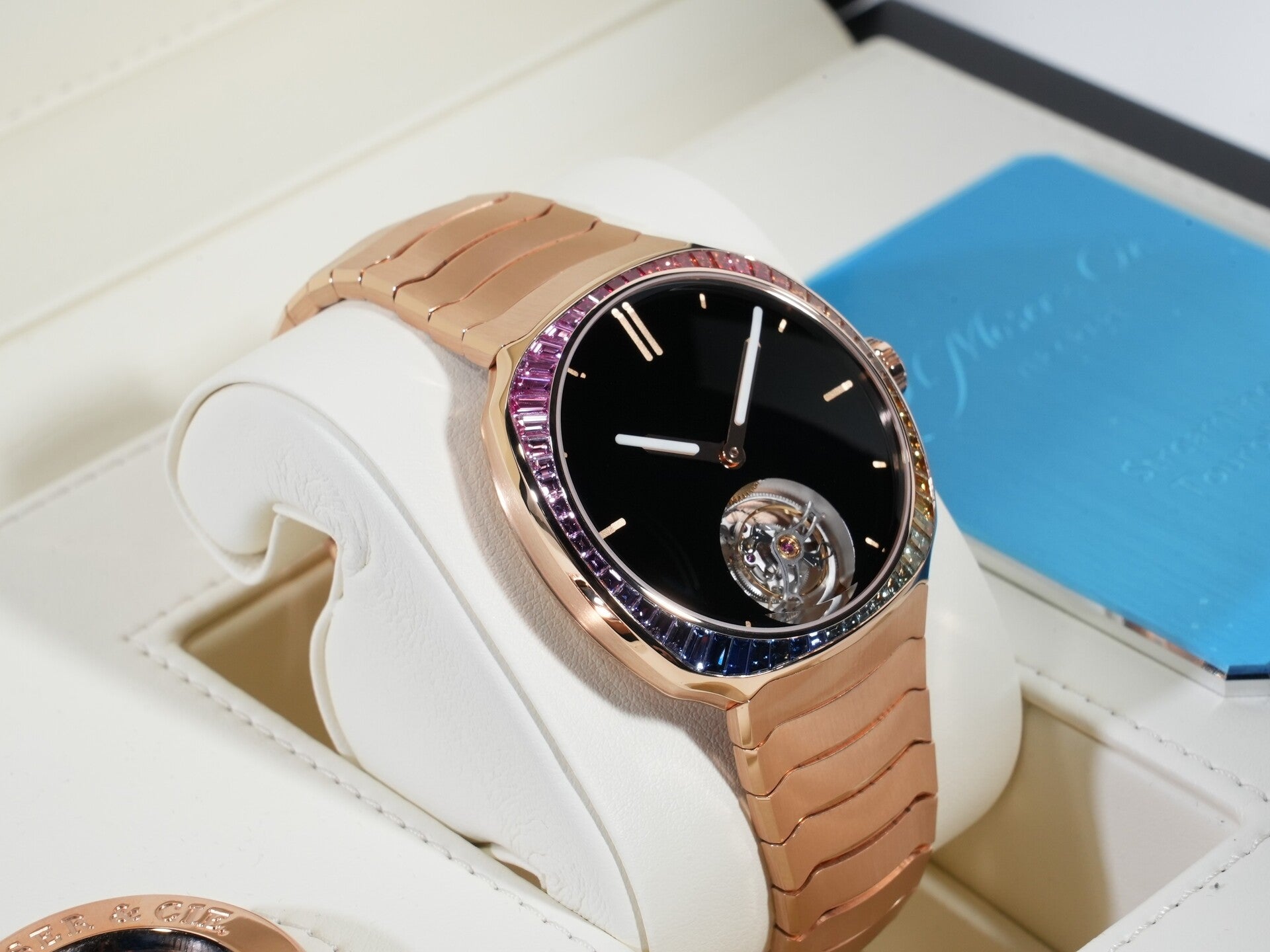 H.モーザー ストリームライナー トゥールビヨン ベンタブラック レインボー Ref.6804-0401 18Kレッドゴールド ベンタブラック文字盤 未使用 xydt5k2c