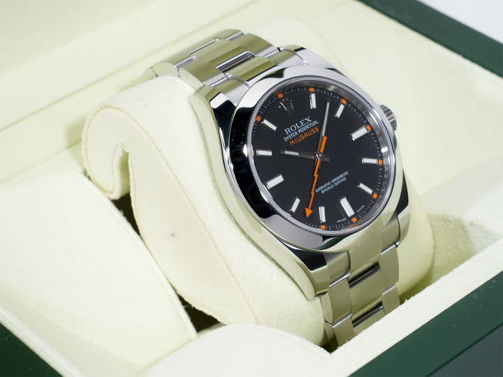 ロレックス ミルガウス Ref.116400 ステンレススチール ブラック文字盤 美品 po57s4bd