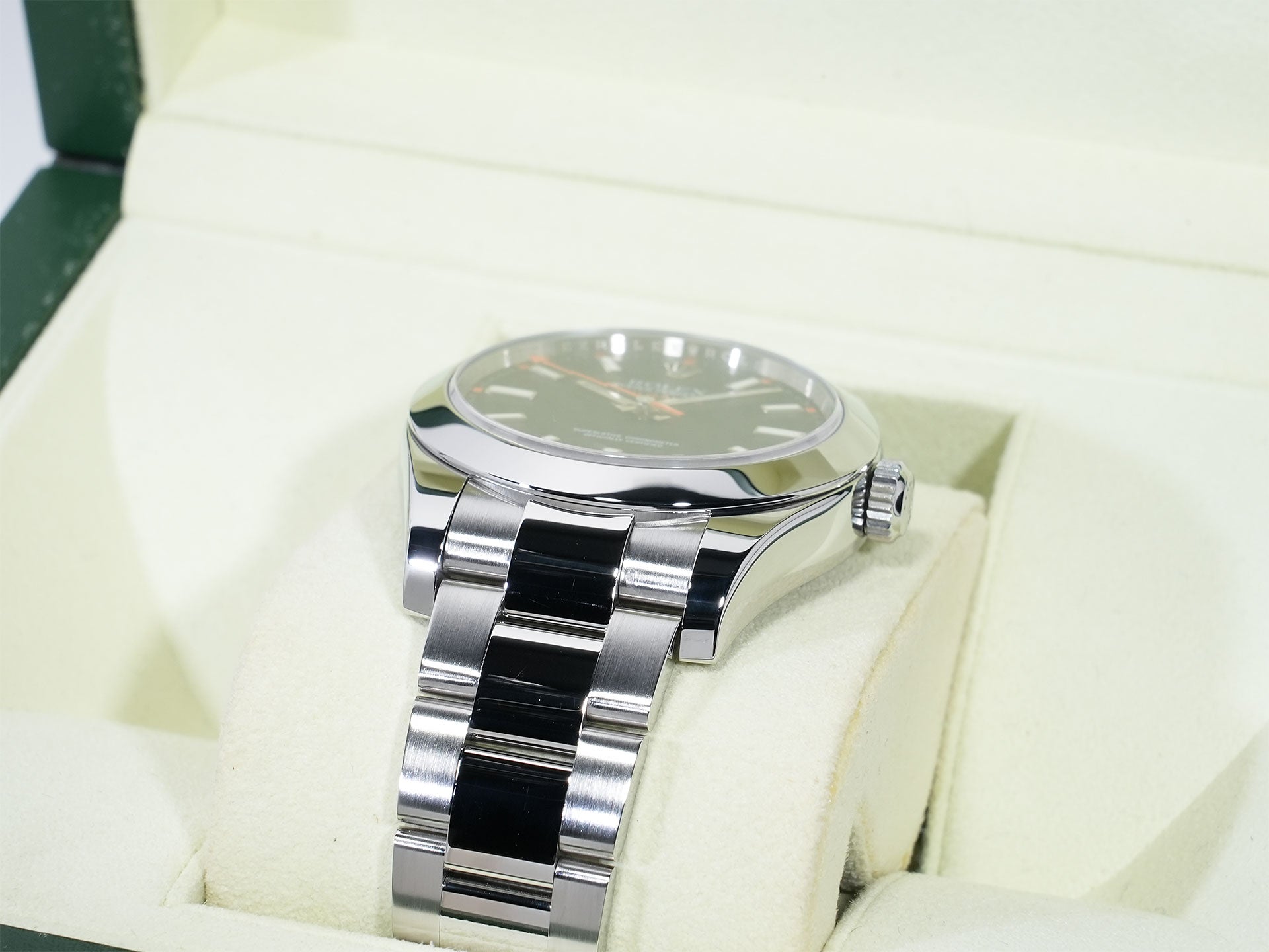 ロレックス ミルガウス Ref.116400 ステンレススチール ブラック文字盤 美品 po57s4bd