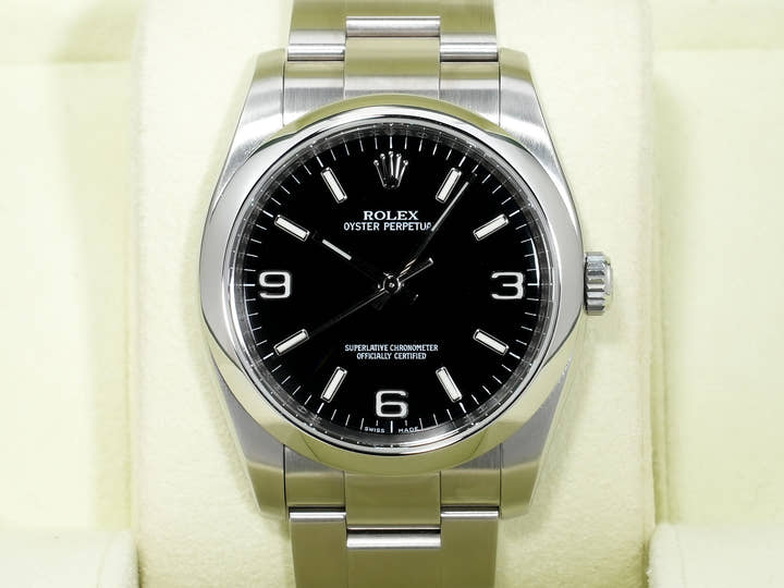 ロレックス オイスターパーペチュアル36 Ref.116000 ステンレススチール ブラック文字盤 美品 gb3zvv2e