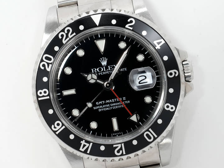 Rolex GMT-Master II Ref. 16710 Stainless Steel Black Dial Oyster Bracelet Excellent Used Condition 25pvciuc