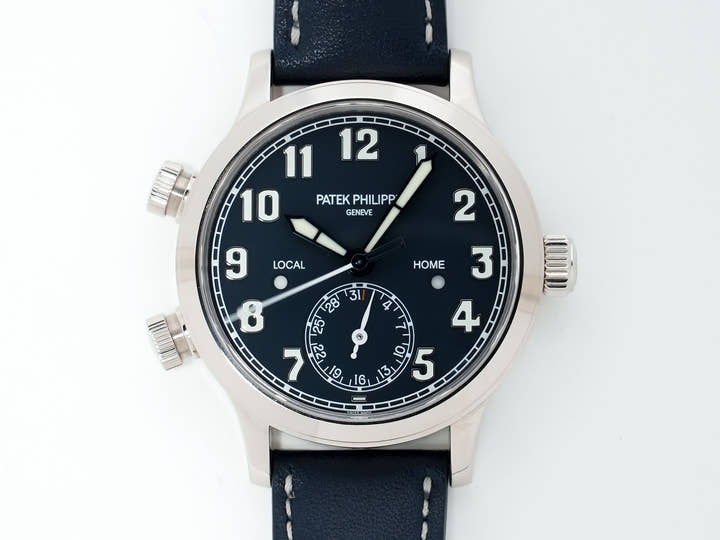 Patek Philippe Calatrava Pilot Travel Time Ref. 7234G-001 White Gold Blue Dial Excellent Used Condition ndfbsbq3