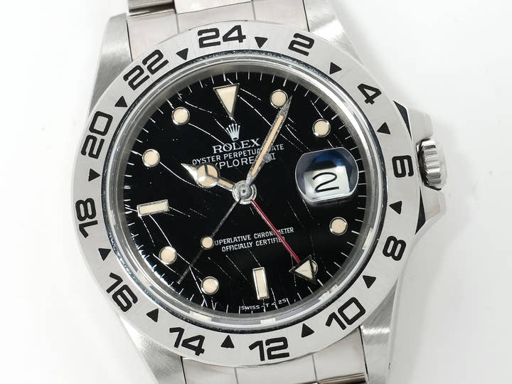 ロレックス エクスプローラーII Ref.16550 ステンレススチール ブラック文字盤 オイスターブレスレット 中古 gmo2h9gv