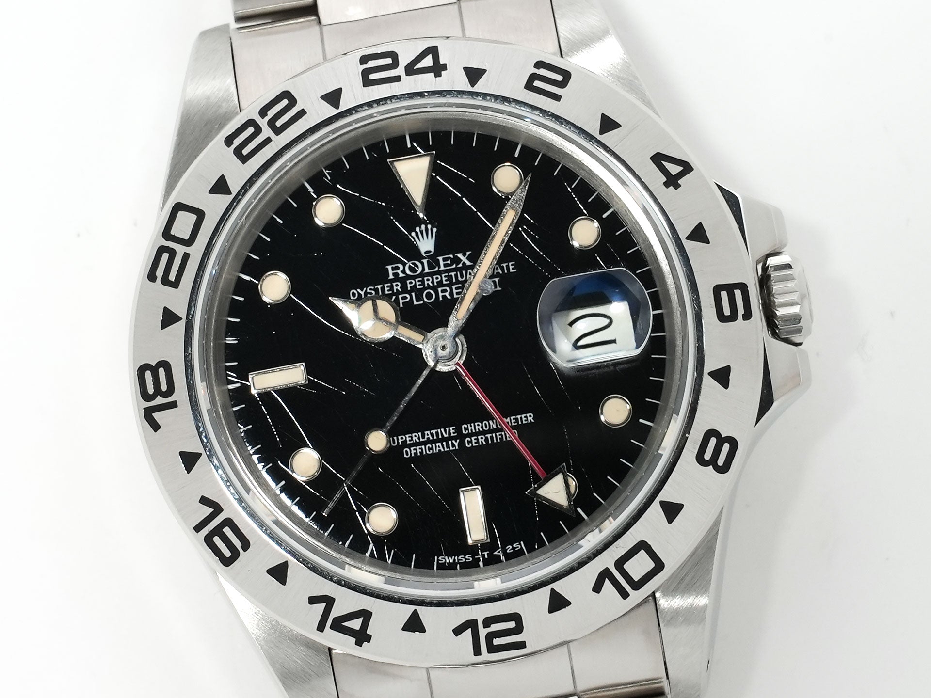 ロレックス エクスプローラーII Ref.16550 ステンレススチール ブラック文字盤 オイスターブレスレット 中古 gmo2h9gv