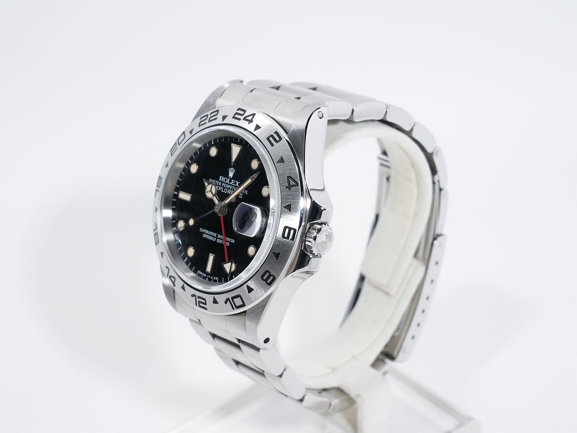 ロレックス エクスプローラーII Ref.16550 ステンレススチール ブラック文字盤 オイスターブレスレット 中古 gmo2h9gv