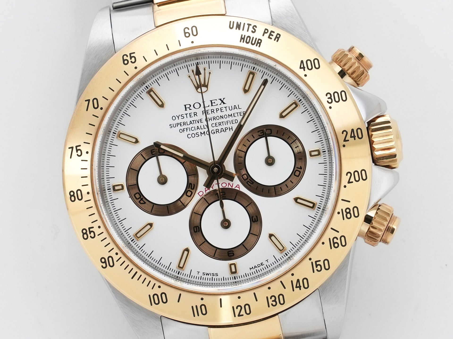 ROLEX Daytona El Primero Ref. 16523 Stainless Steel/Yellow Gold White Dial Used o2u9jraq