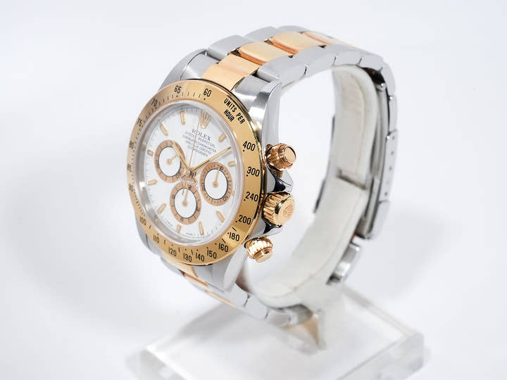 ROLEX Daytona El Primero Ref. 16523 Stainless Steel/Yellow Gold White Dial Used o2u9jraq