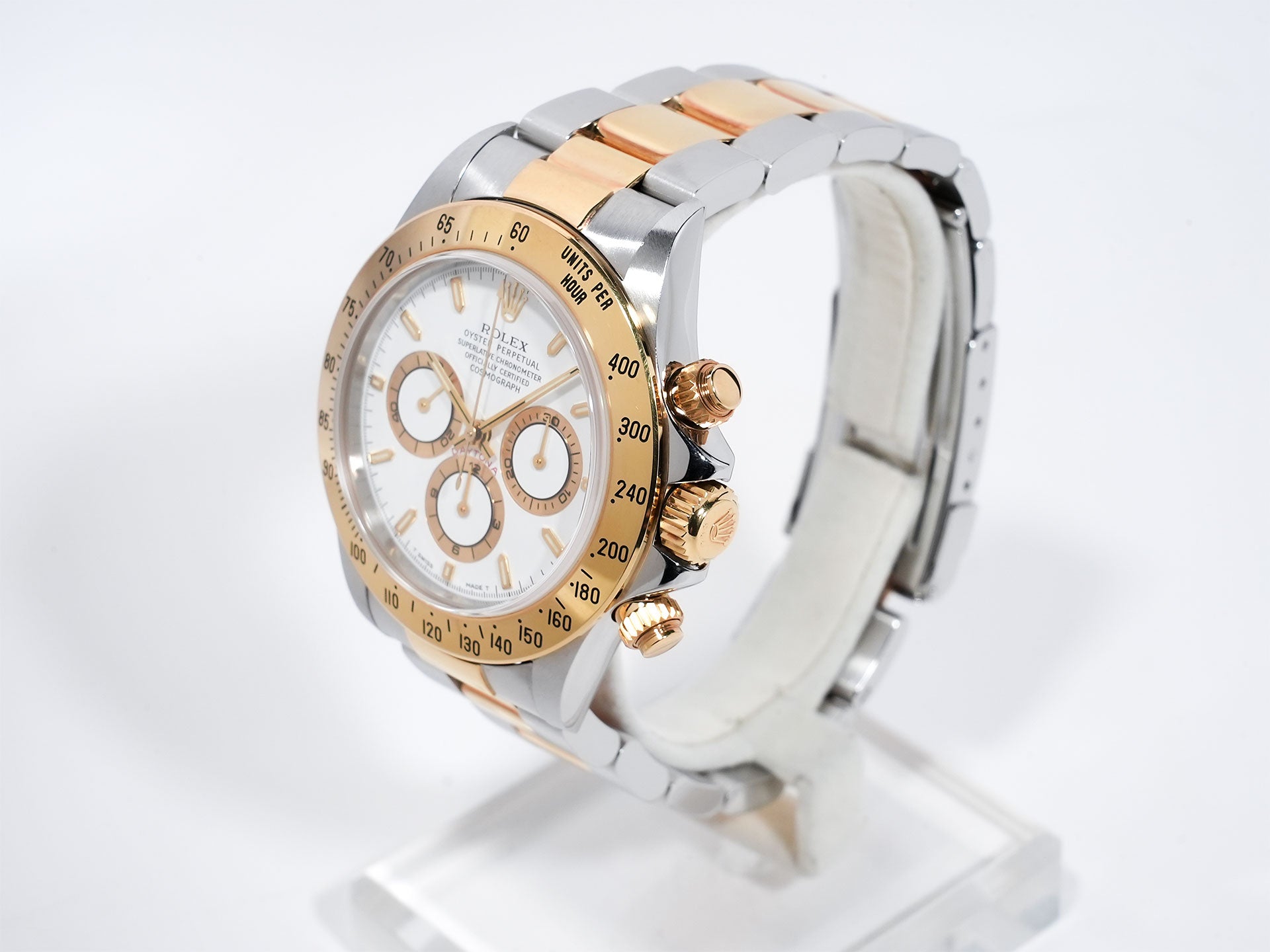 ROLEX Daytona El Primero Ref. 16523 Stainless Steel/Yellow Gold White Dial Used o2u9jraq