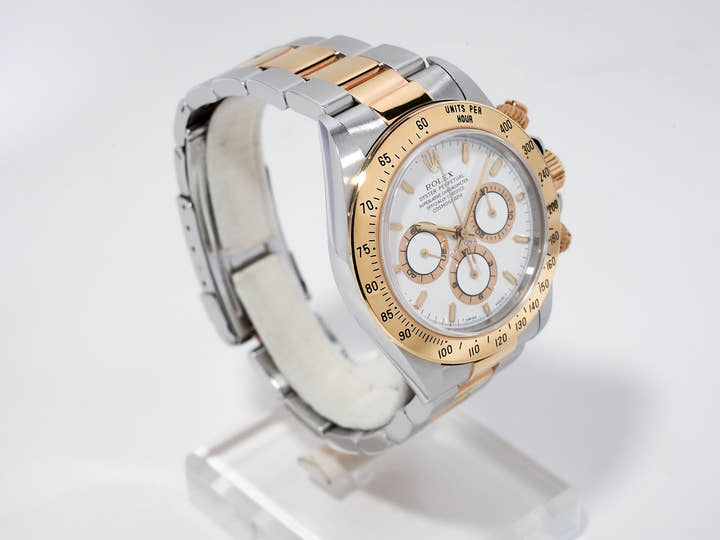 ROLEX Daytona El Primero Ref. 16523 Stainless Steel/Yellow Gold White Dial Used o2u9jraq