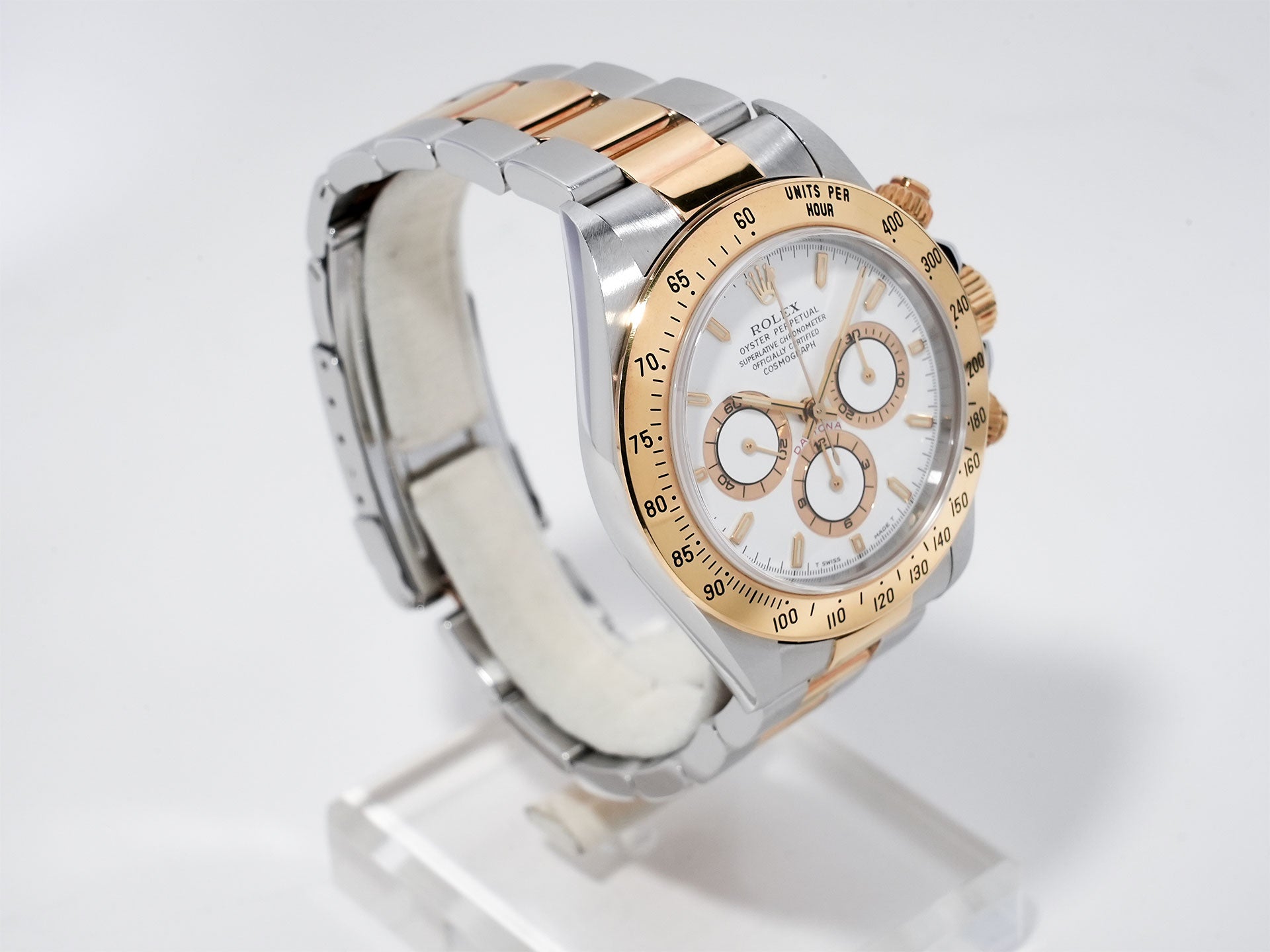 ROLEX Daytona El Primero Ref. 16523 Stainless Steel/Yellow Gold White Dial Used o2u9jraq