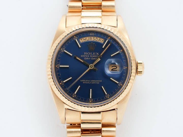 Rolex Day-Date Ref.1803/8 Yellow Gold Blue Dial Pre-owned afarufku
