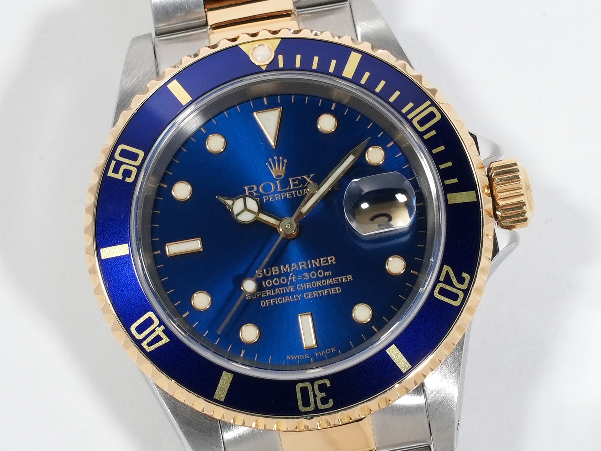 ロレックス サブマリーナー デイト Ref.16613 ステンレススチール/イエローゴールド ブルー文字盤 美中古 h7exnr98