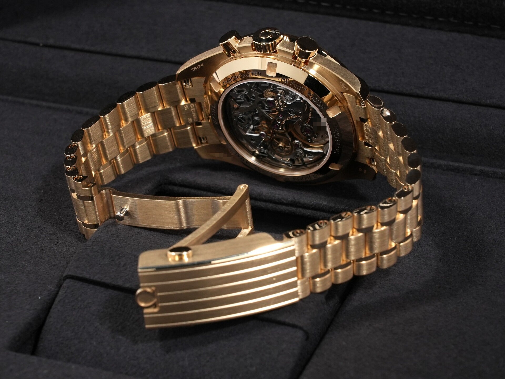 オメガ スピードマスター ムーンウォッチ プロフェッショナル Ref.310.60.42.50.01.002 ムーンシャイン ゴールド ブラック文字盤 未使用 wuj4at3j