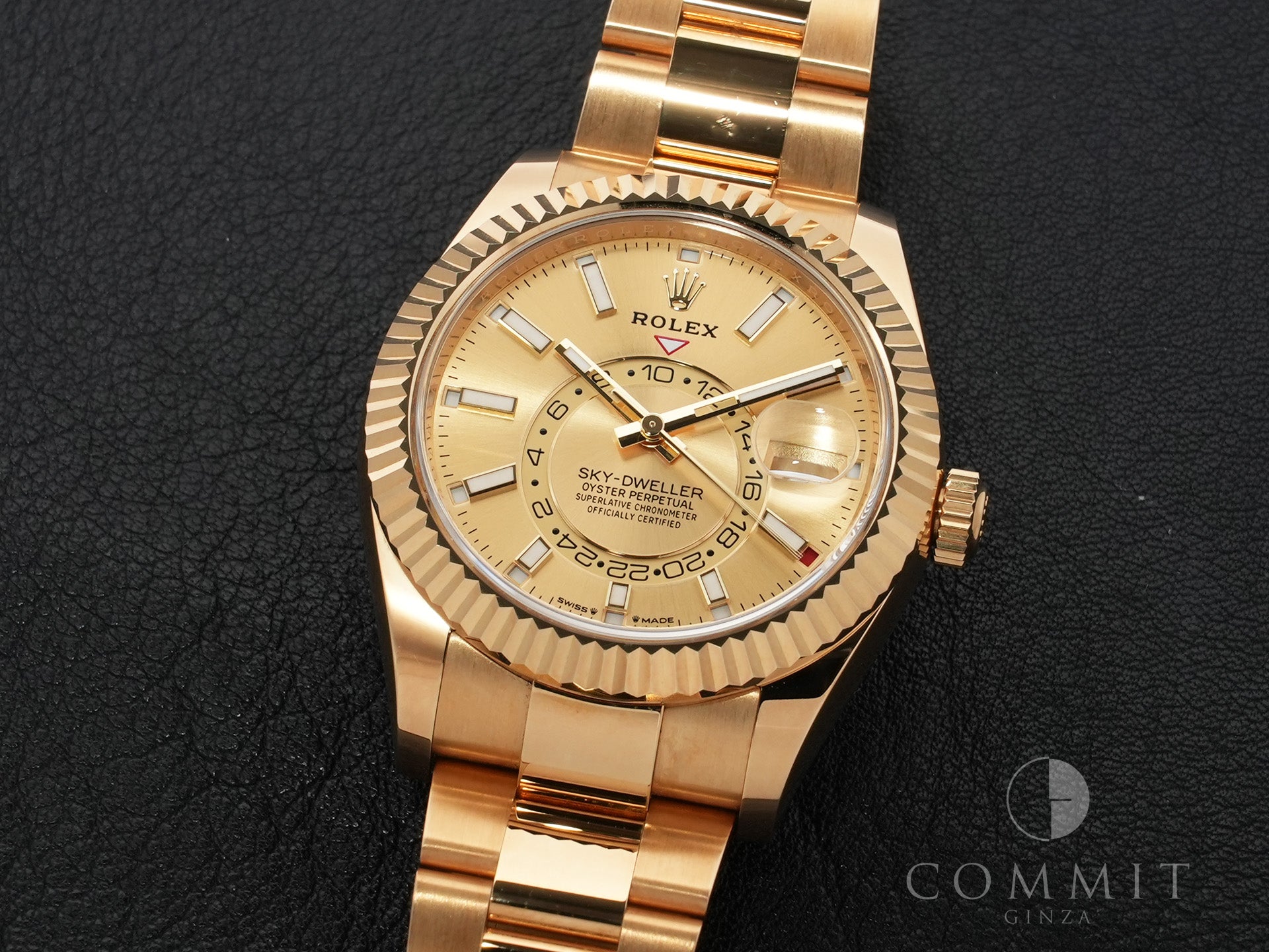 Rolex Sky-Dweller Ref. 336938 Yellow Gold Champagne Dial Pre-owned 86su5imy