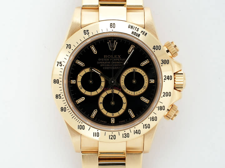 ROLEX Daytona El Primero Ref. 16528 Yellow Gold Black Dial Used ouoecgb3