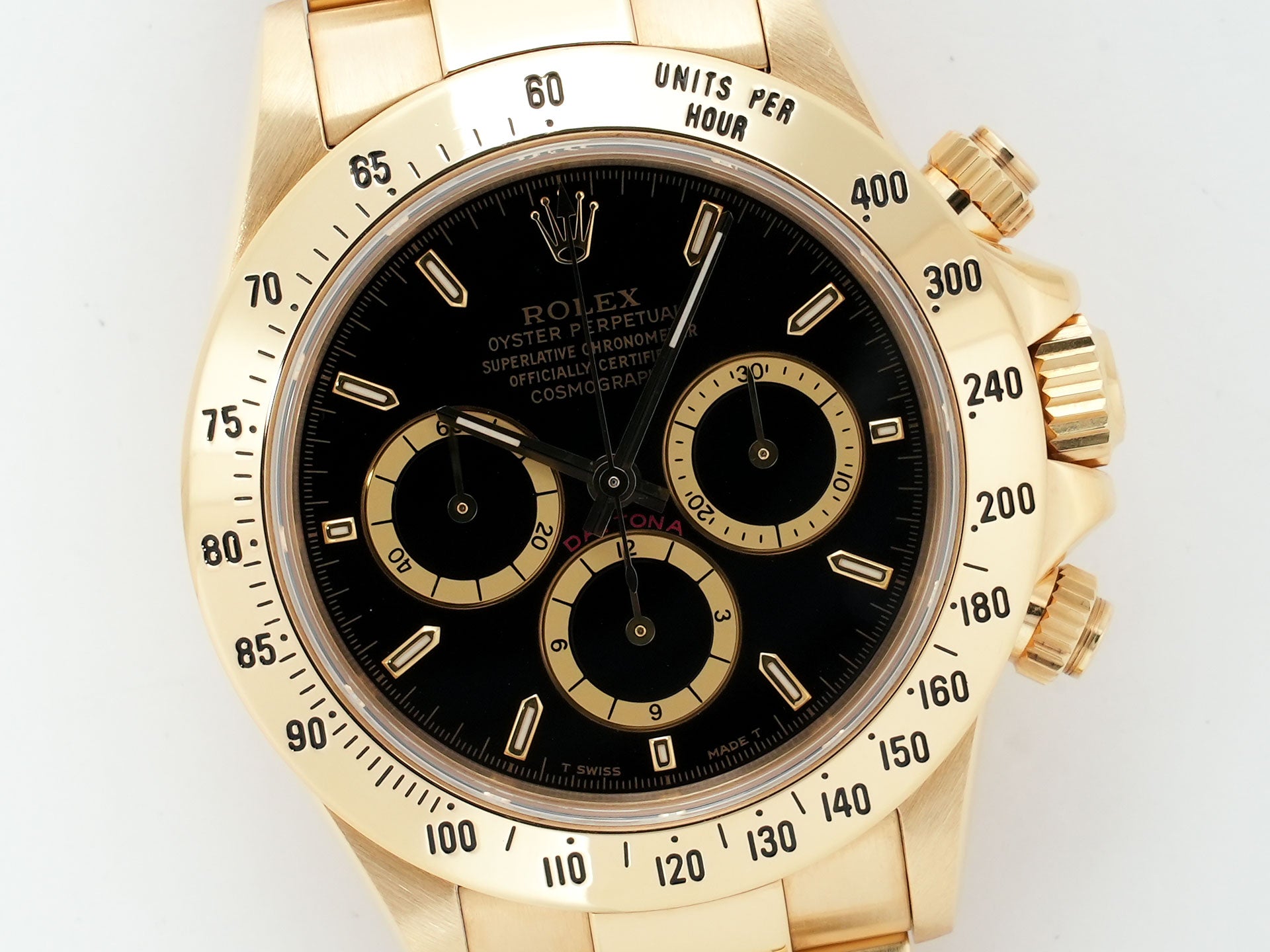 ROLEX Daytona El Primero Ref. 16528 Yellow Gold Black Dial Used ouoecgb3