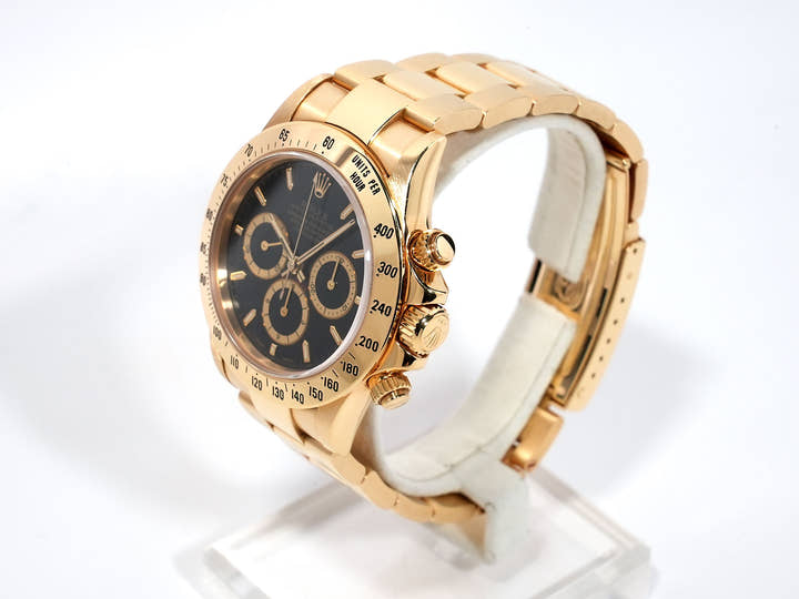 ROLEX Daytona El Primero Ref. 16528 Yellow Gold Black Dial Used ouoecgb3