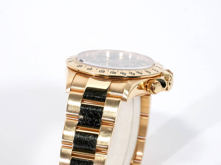ROLEX Daytona El Primero Ref. 16528 Yellow Gold Black Dial Used ouoecgb3