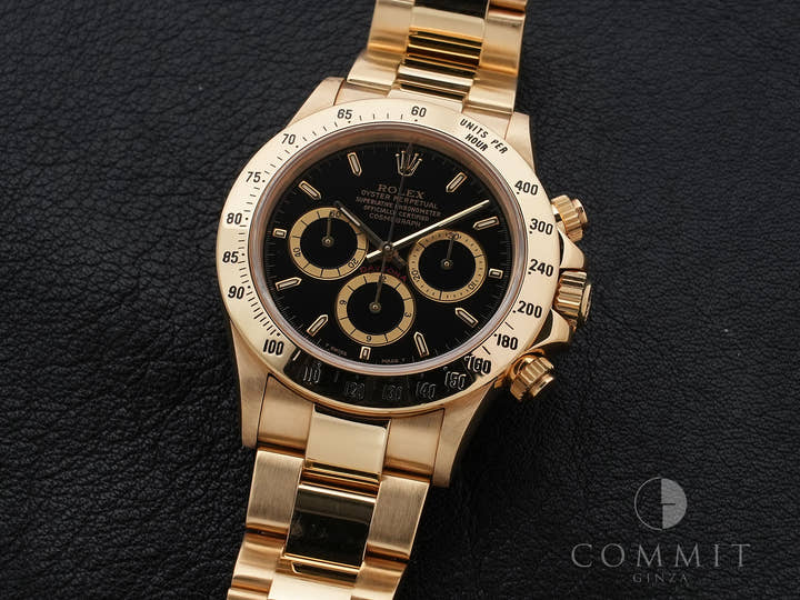 ROLEX Daytona El Primero Ref. 16528 Yellow Gold Black Dial Used ouoecgb3