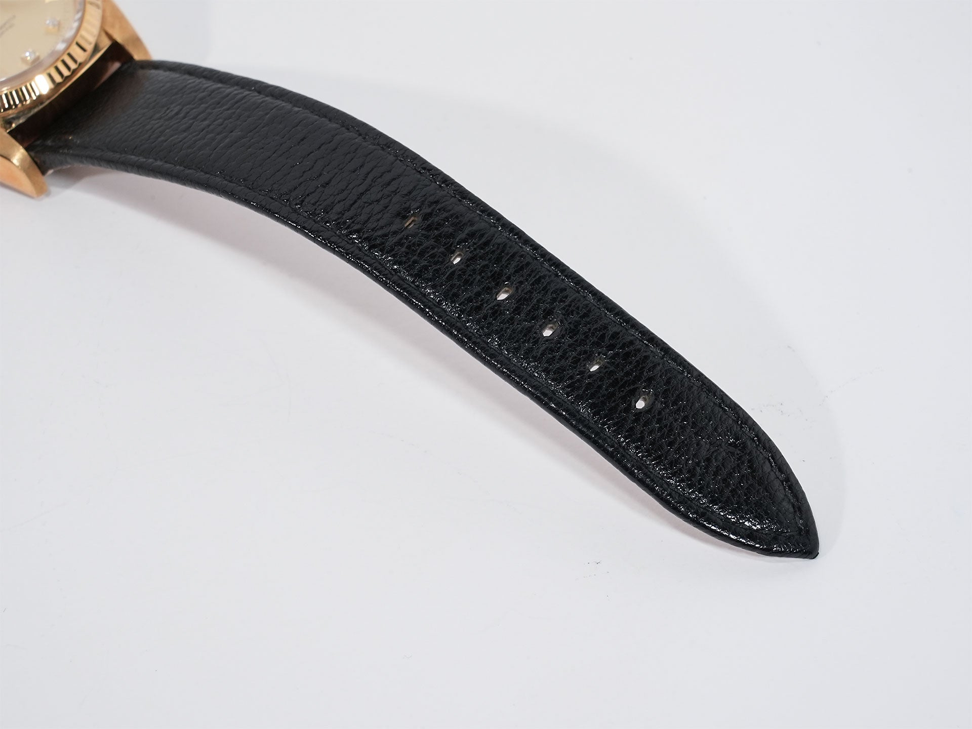 ロレックス デイトジャスト Ref.16018 イエローゴールド シャンパンx10Pダイヤ文字盤 革ベルト 美中古 rm3epohi