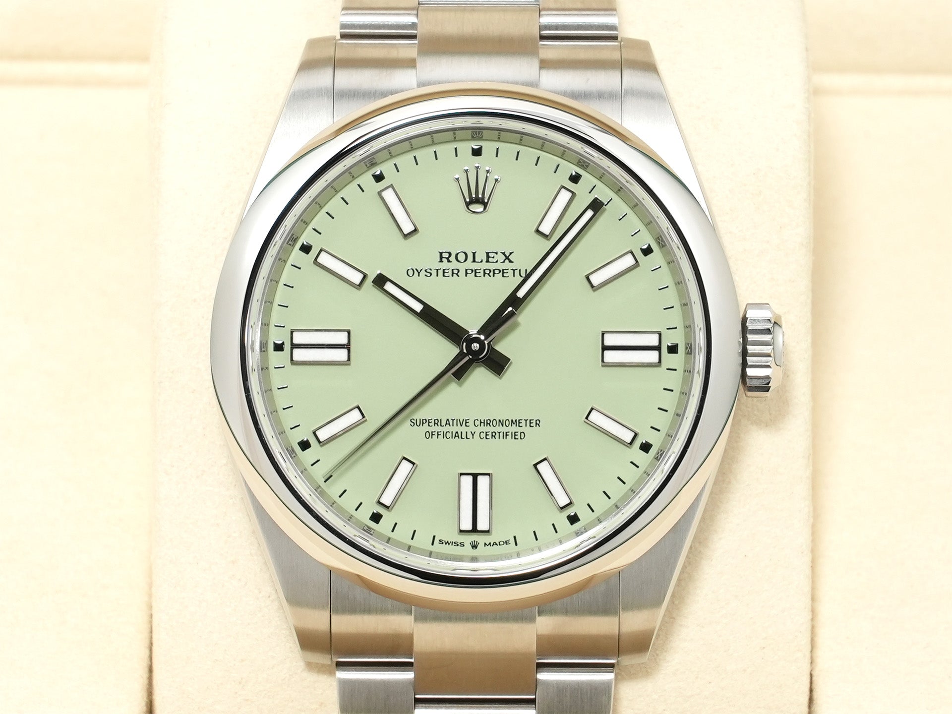 ロレックス オイスターパーペチュアル41 Ref.134300 ステンレススチール ピスタチオ文字盤 未使用 h6qhqqxx