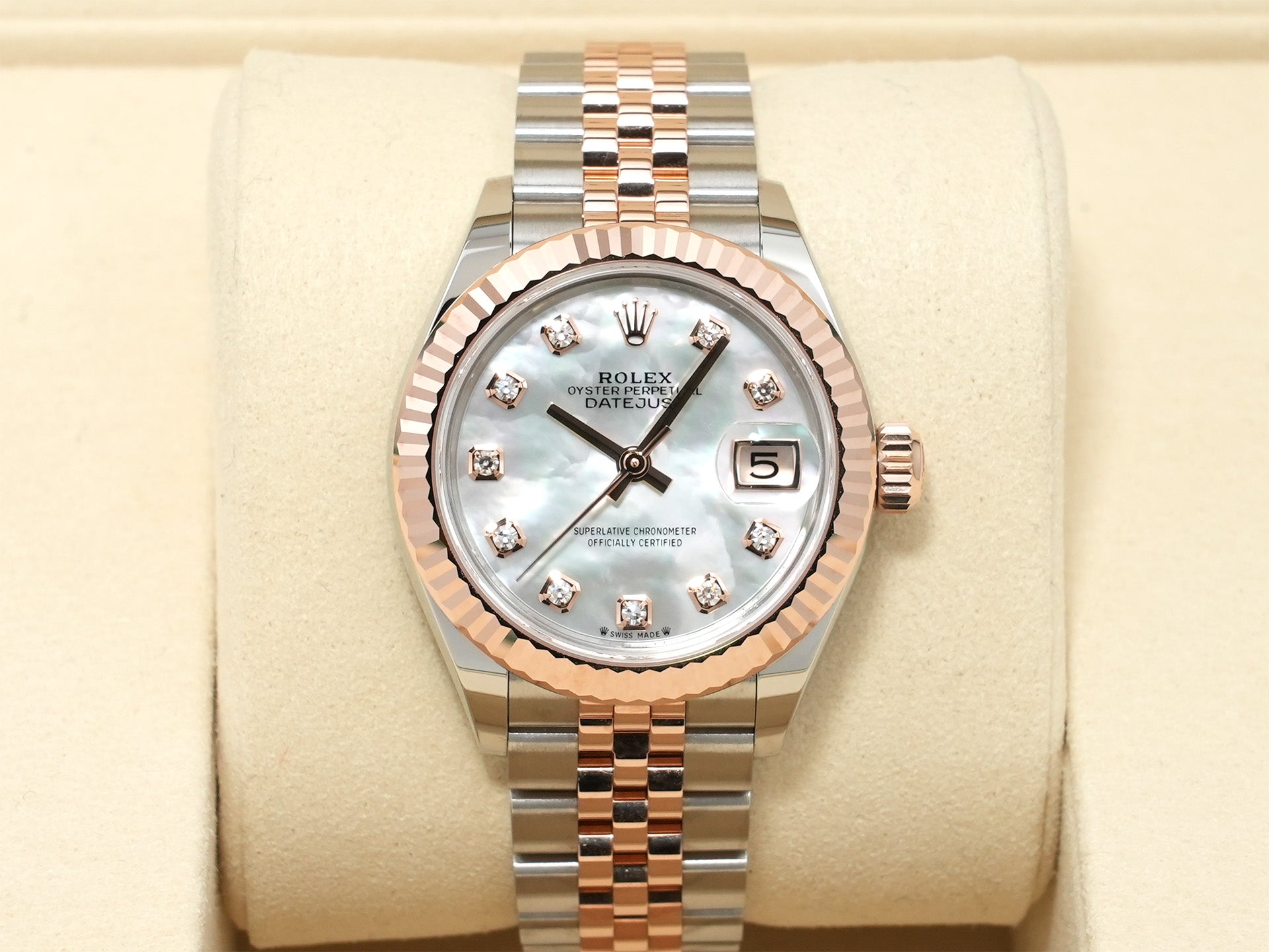 ロレックス デイトジャスト Ref.279171NG ステンレススチール/エバーローズゴールド ホワイトシェル文字盤 ジュビリーブレスレット 美品 tpogjk3i