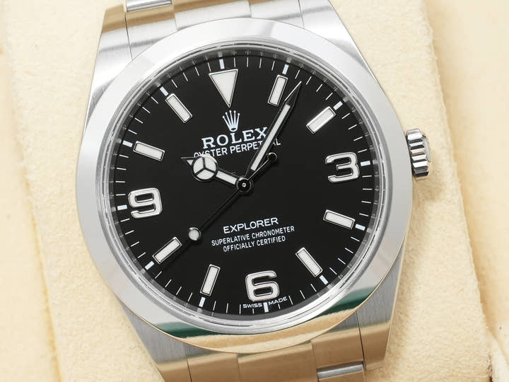 ロレックス エクスプローラーI Ref.214270 ステンレススチール ブラック文字盤 オイスターブレスレット 美品 bhywm4as