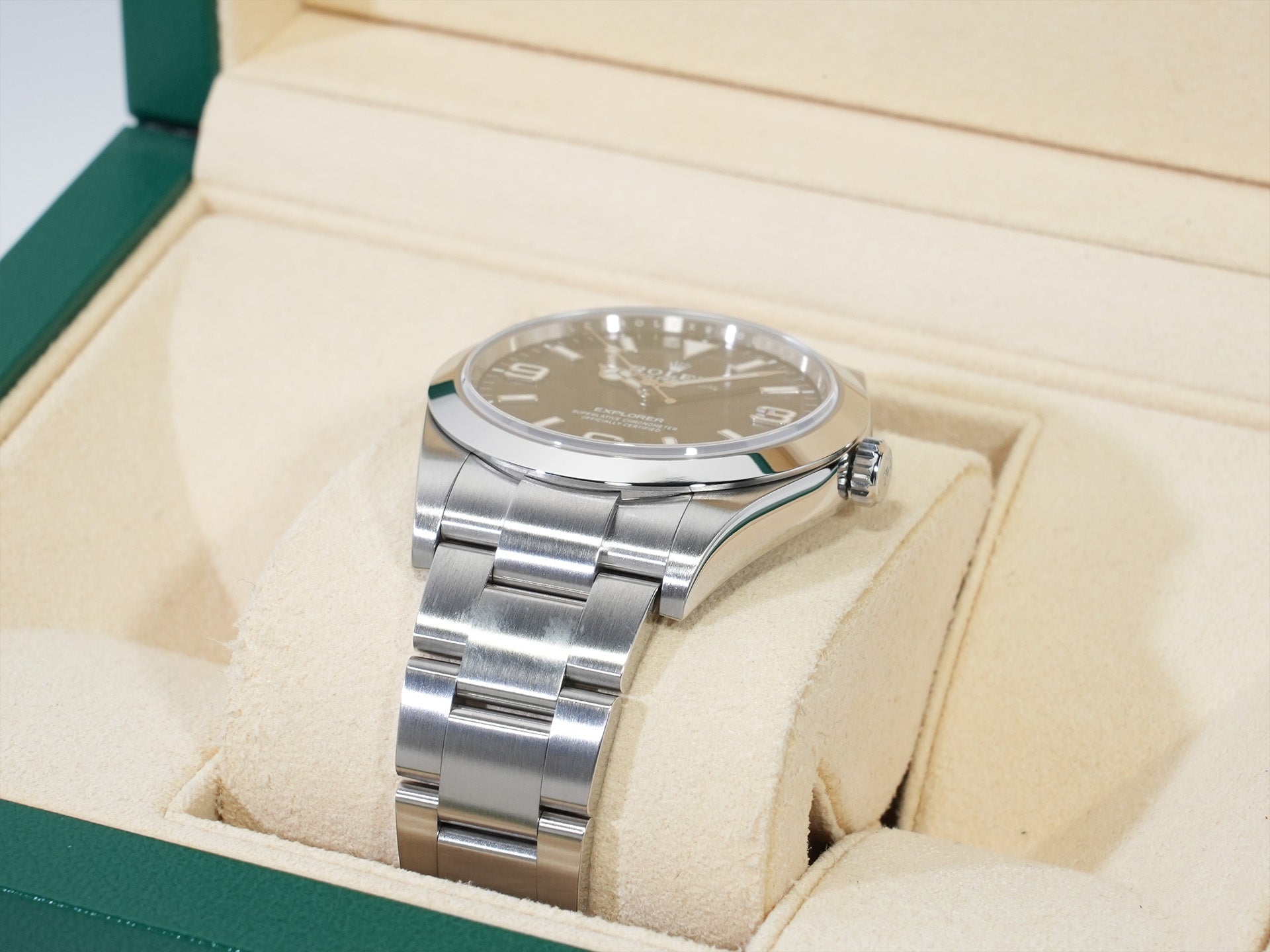 ロレックス エクスプローラーI Ref.214270 ステンレススチール ブラック文字盤 オイスターブレスレット 美品 bhywm4as