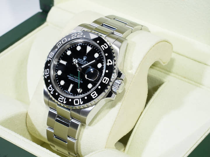 ロレックス GMTマスターII Ref.116710LN ステンレススチール ブラック文字盤 オイスターブレスレット 美中古 9snoghnd