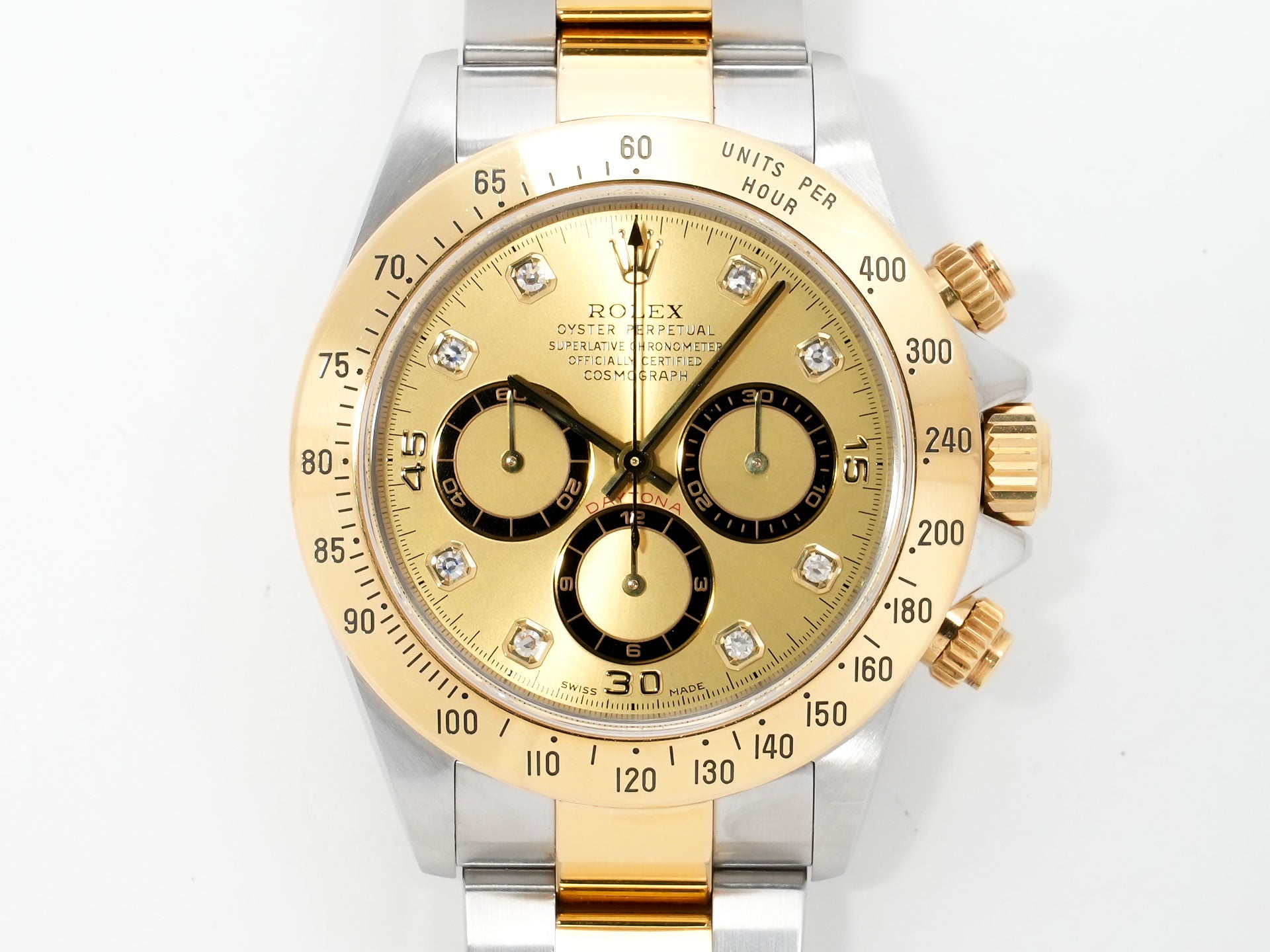 ロレックス デイトナ エルプリメロ Ref.16523G ステンレススチール/イエローゴールド シャンパン×8Pダイヤ文字盤 中古 w53hnfmn