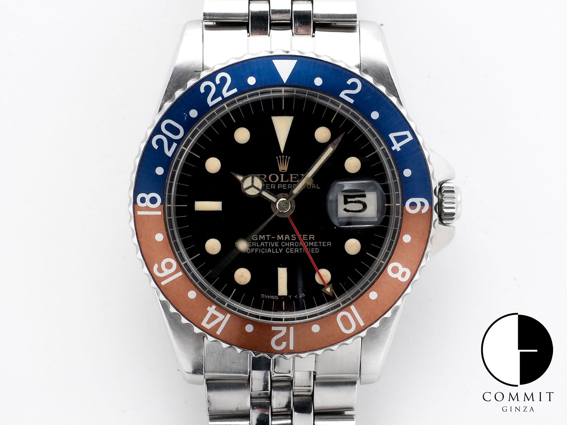 ロレックス GMTマスター Ref.1675 ステンレススチール ブラック文字盤 オイスターブレスレット 中古 5ycczxkj
