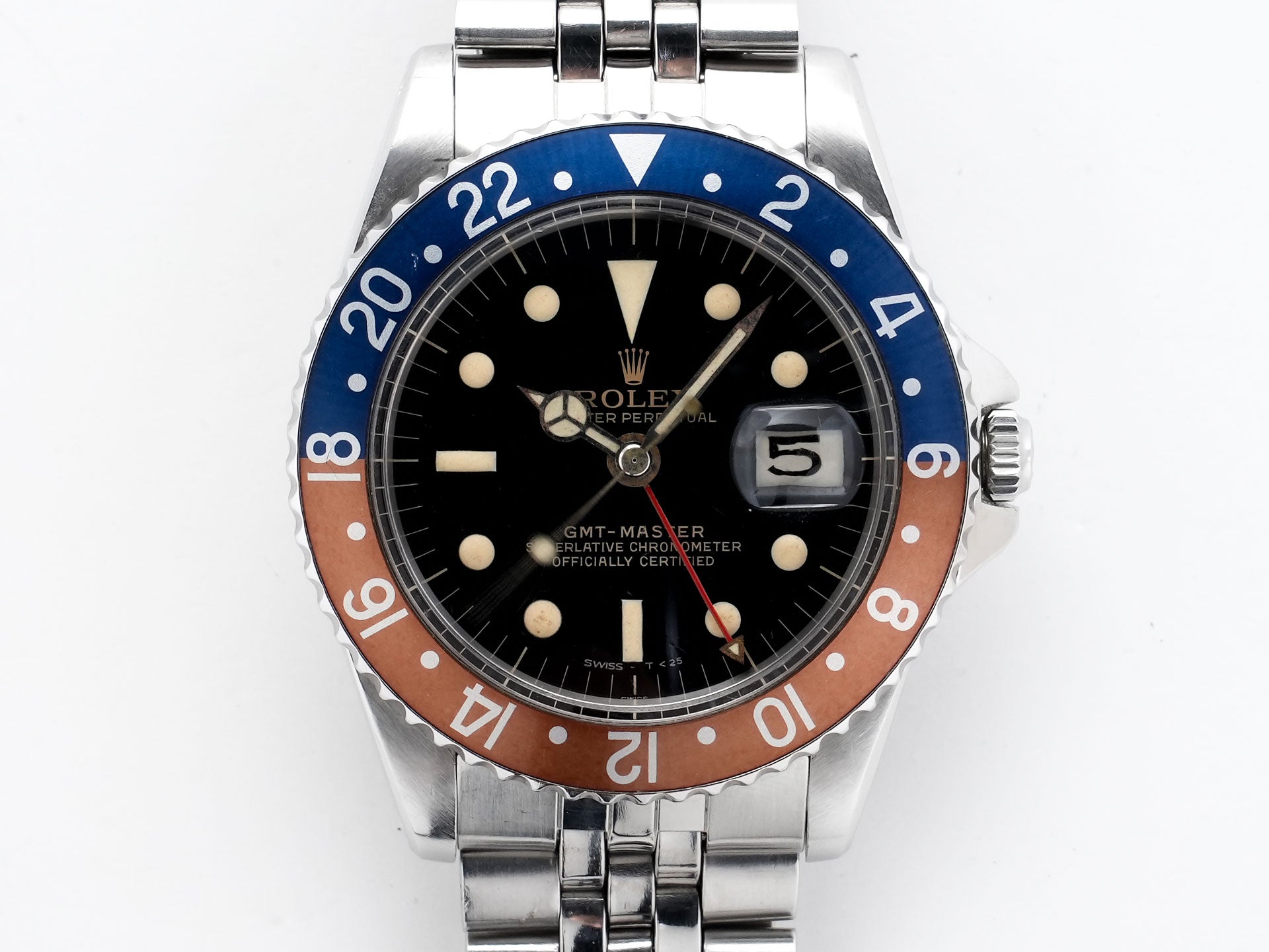 ロレックス GMTマスター Ref.1675 ステンレススチール ブラック文字盤 オイスターブレスレット 中古 5ycczxkj