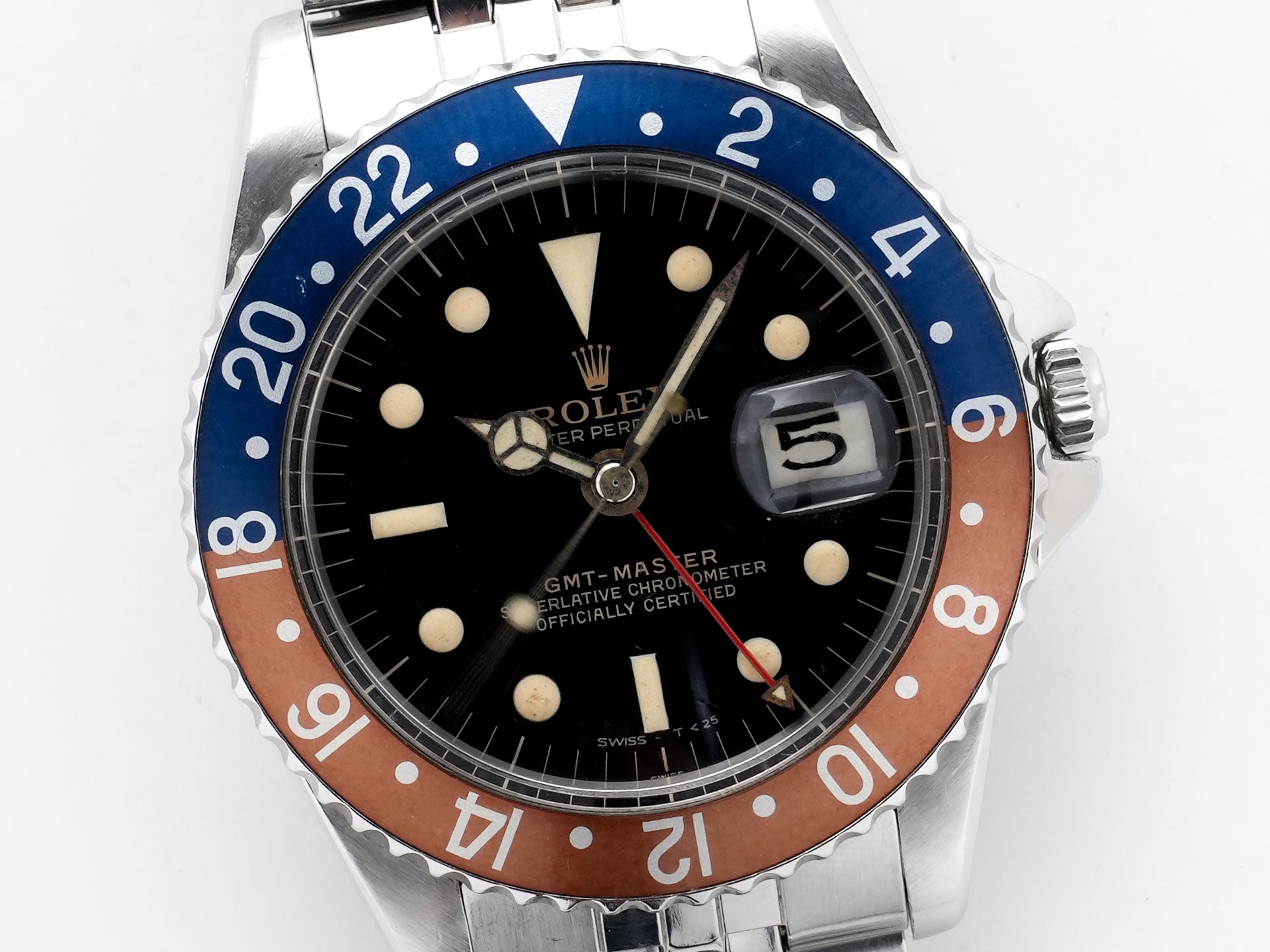 ROLEX GMT-Master Ref.1675 Stainless Steel Black Dial Oyster Bracelet Used 5ycczxkj