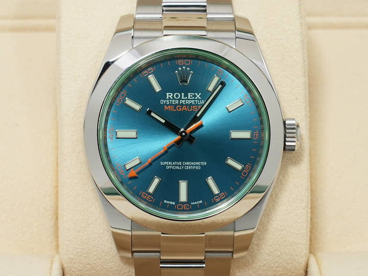 ロレックス ミルガウス Ref.116400GV ステンレススチール Zブルー文字盤 未使用 peecnh3s