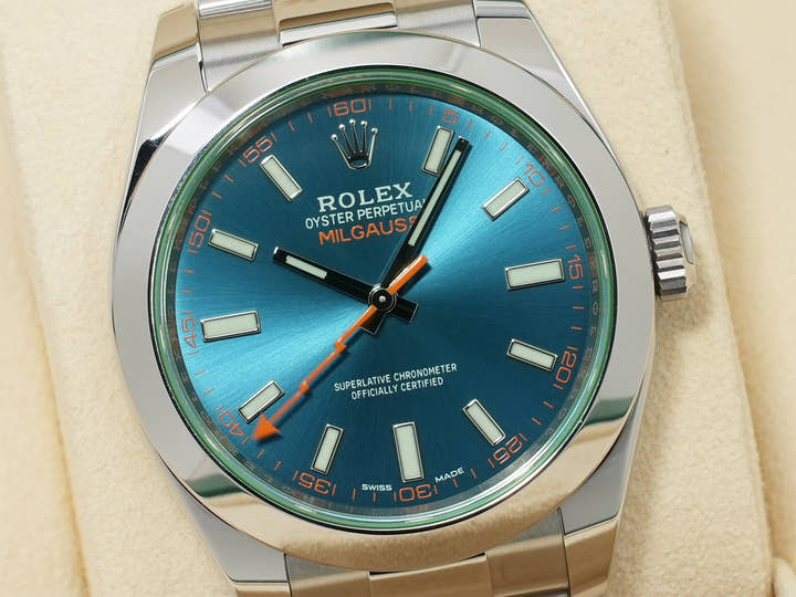 ロレックス ミルガウス Ref.116400GV ステンレススチール Zブルー文字盤 未使用 peecnh3s