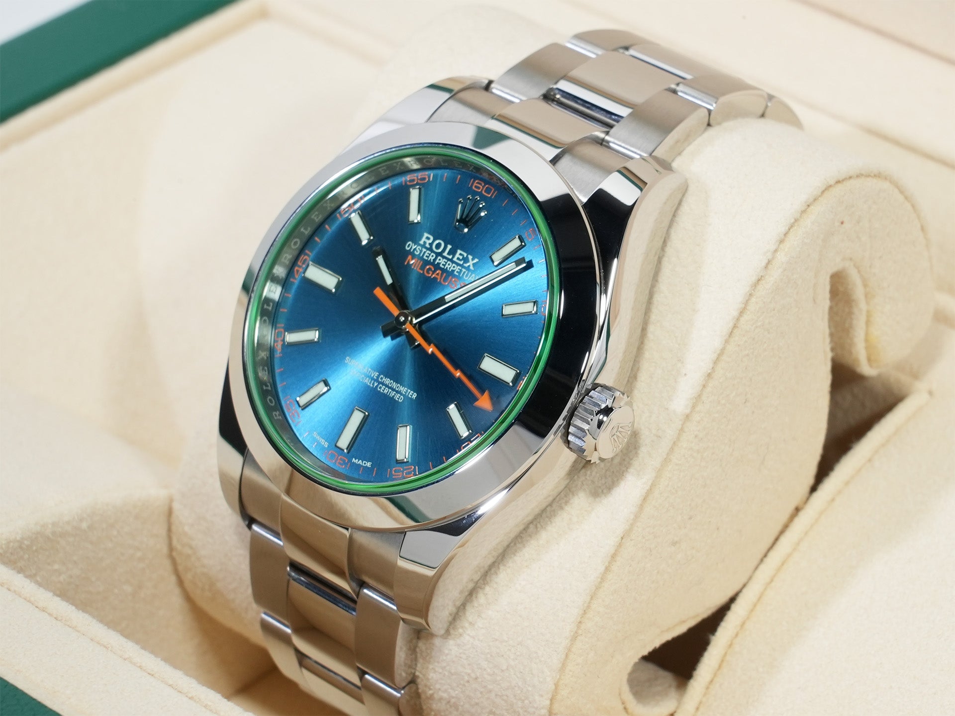 ロレックス ミルガウス Ref.116400GV ステンレススチール Zブルー文字盤 未使用 peecnh3s