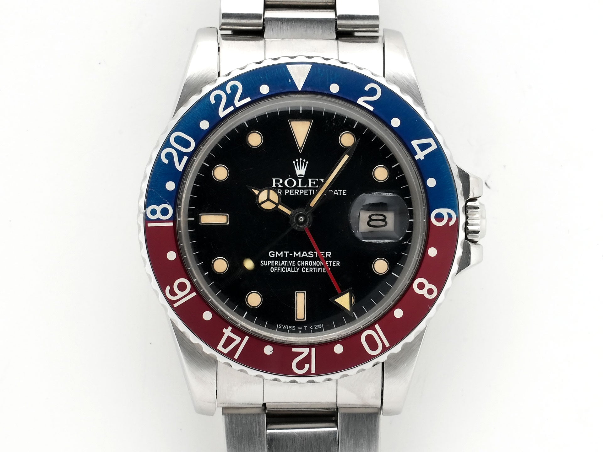 ROLEX GMT-Master Ref. 16750 Stainless Steel Black Dial Oyster Bracelet Used r5atuk5h