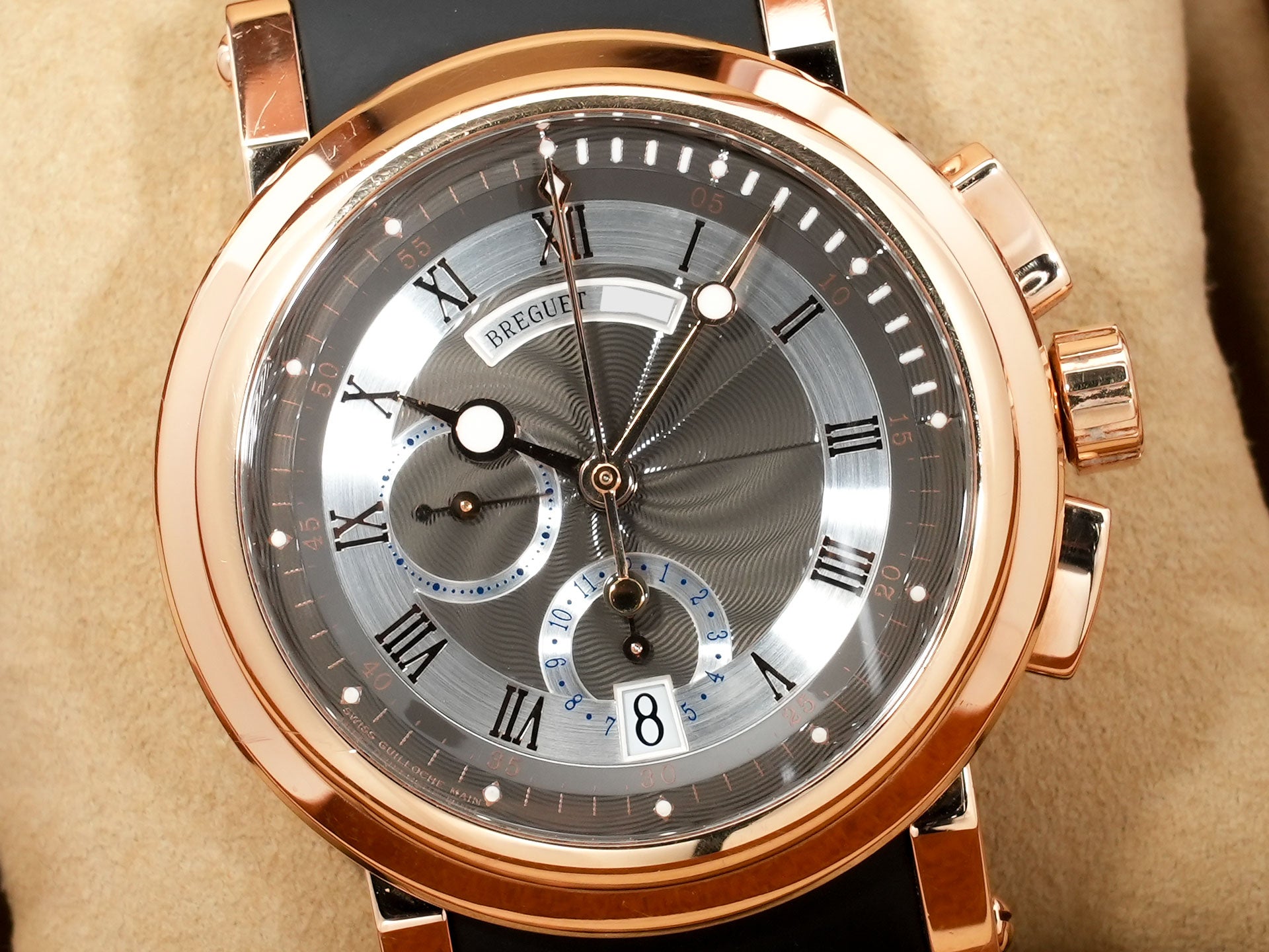 ブレゲ マリーン Ⅱ クロノグラフ Ref.5827BR/Z2/5ZU ローズゴールド グレー文字盤 中古 3ojzm996