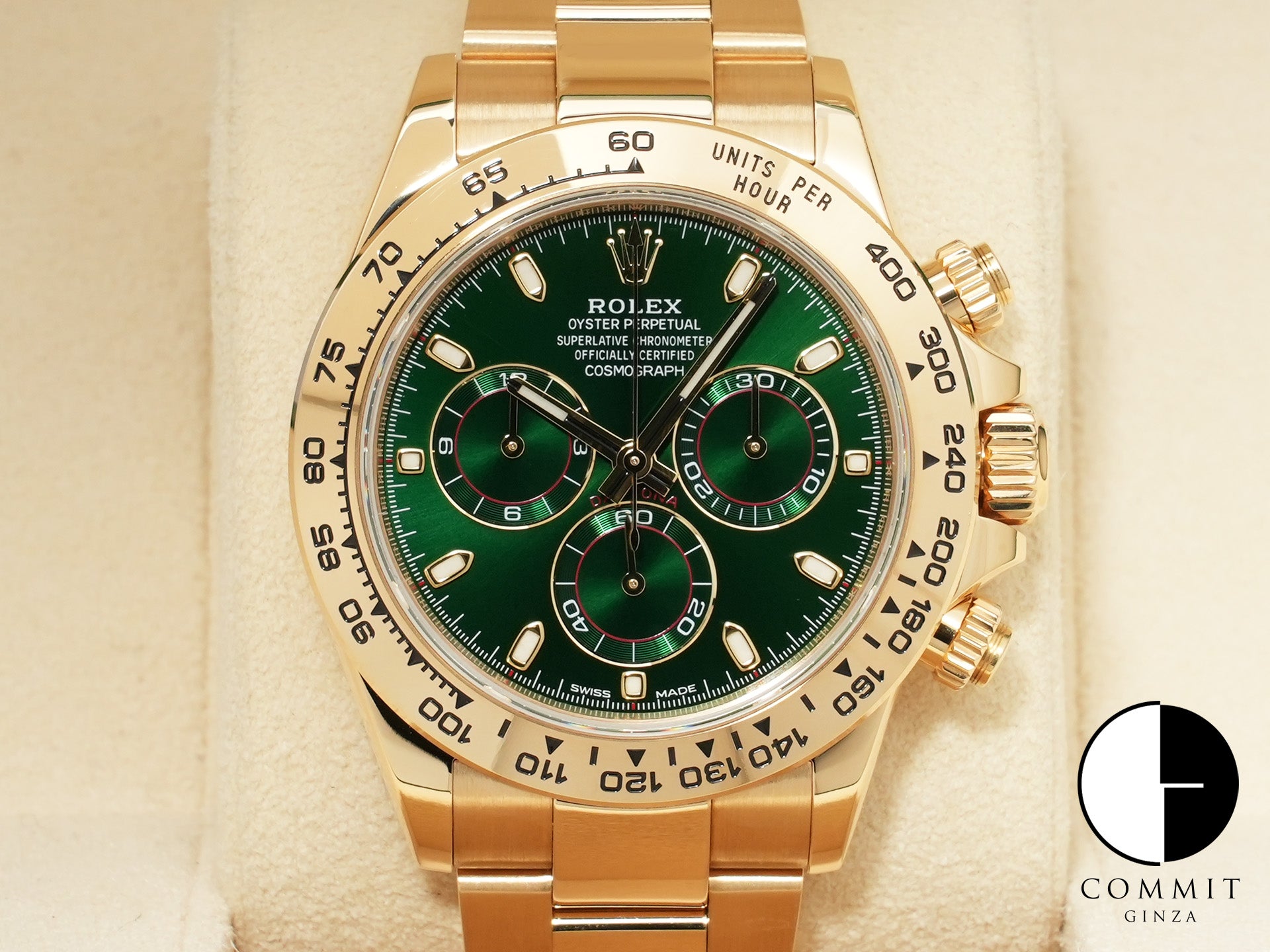 ロレックス デイトナ Ref.116508 イエローゴールド グリーン文字盤 中古 oi868j63