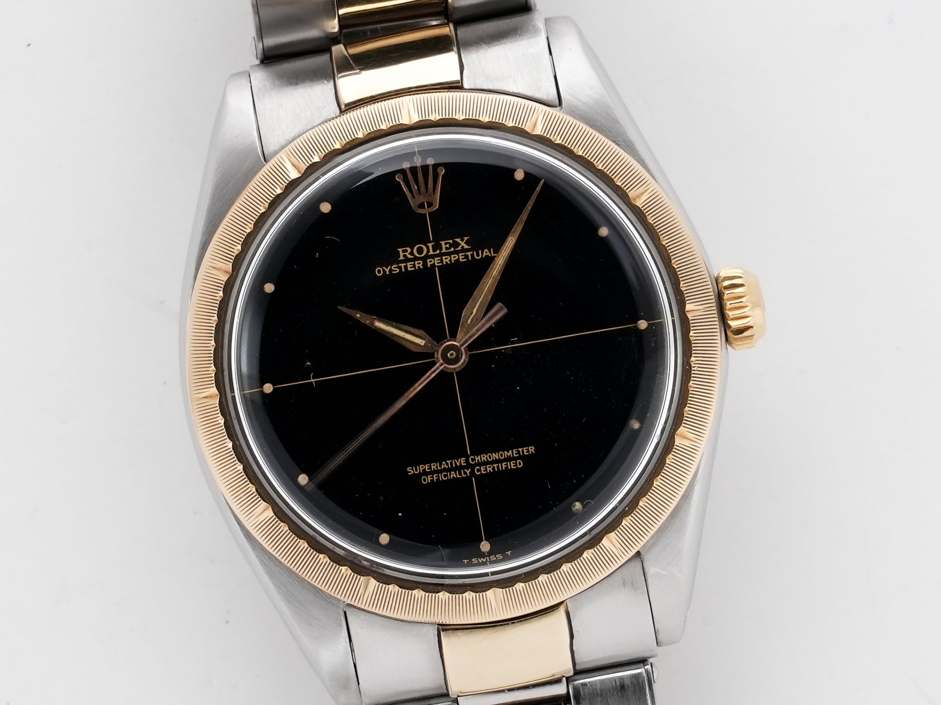 ロレックス ゼファー Ref.1008 ステンレススチール/イエローゴールド ブラック文字盤 中古 3xhdmku5