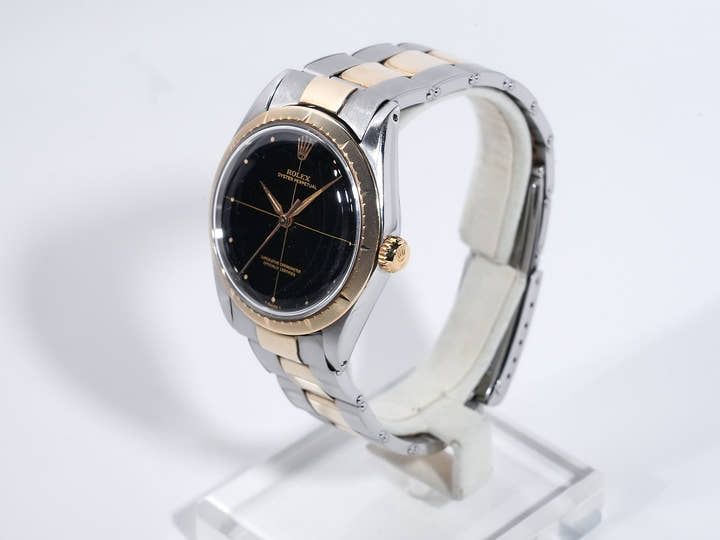 ロレックス ゼファー Ref.1008 ステンレススチール/イエローゴールド ブラック文字盤 中古 3xhdmku5