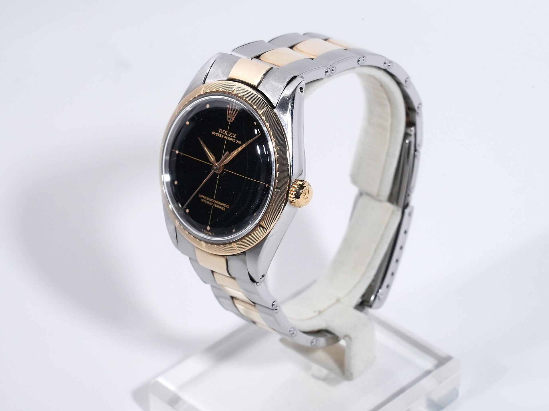 ロレックス ゼファー Ref.1008 ステンレススチール/イエローゴールド ブラック文字盤 中古 3xhdmku5