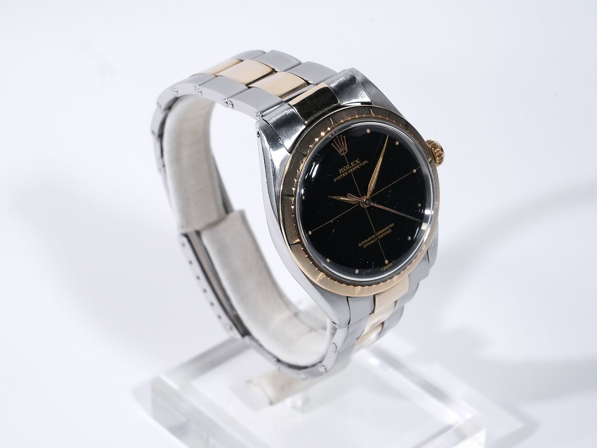 ロレックス ゼファー Ref.1008 ステンレススチール/イエローゴールド ブラック文字盤 中古 3xhdmku5