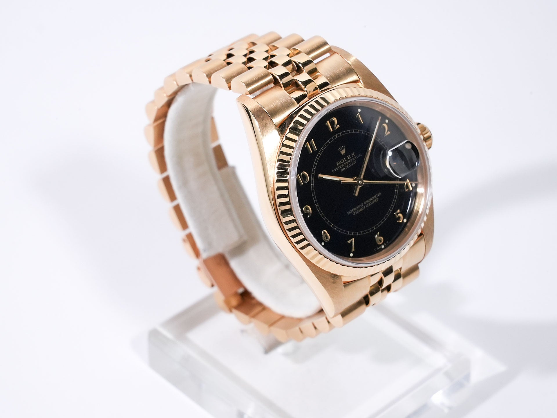 ロレックス デイトジャスト Ref.16018 イエローゴールド ブルーステラボイラーゲージ文字盤 中古 j7senwe6