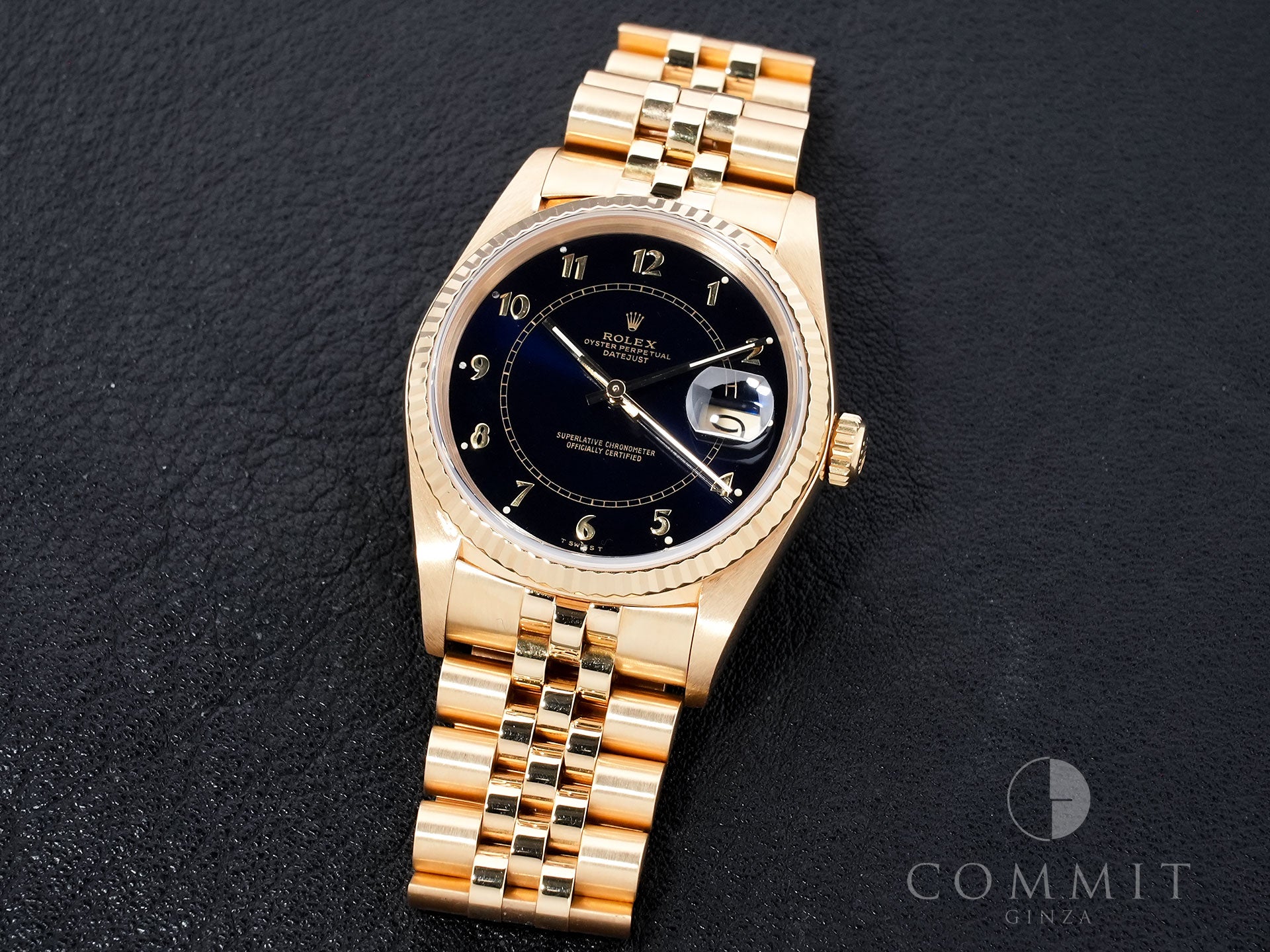 ロレックス デイトジャスト Ref.16018 イエローゴールド ブルーステラボイラーゲージ文字盤 中古 j7senwe6