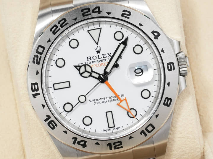 ロレックス エクスプローラーII Ref.216570 ステンレススチール ホワイト文字盤 オイスターブレスレット 美中古 ww4s3gat